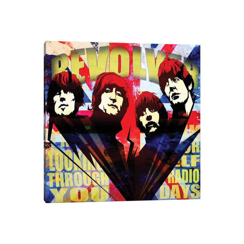 Fab 4 Chasing The Sun by Radio Days - Wrapped Canvas Gallery-Wrapped Canvas Giclée, 30.48 cm H x 30.48 cm W
