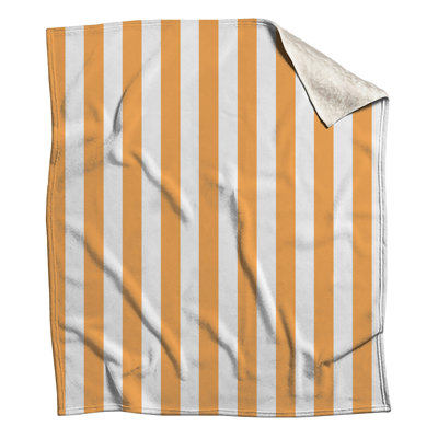 Orange Vertical Stripes Blankets