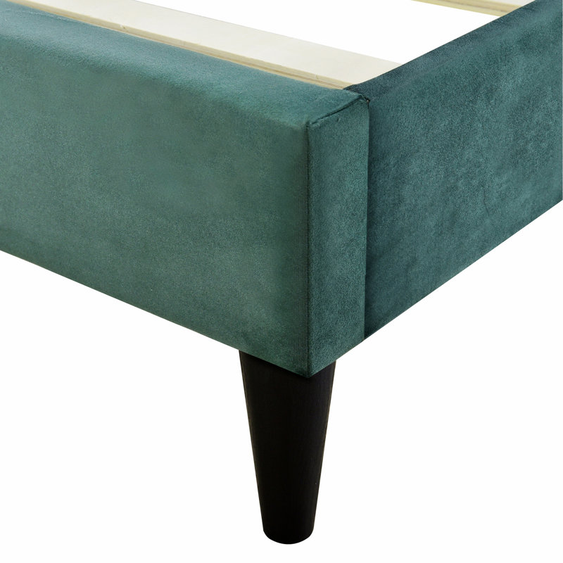 Lit plateforme en tissu d'ameublement, Vert