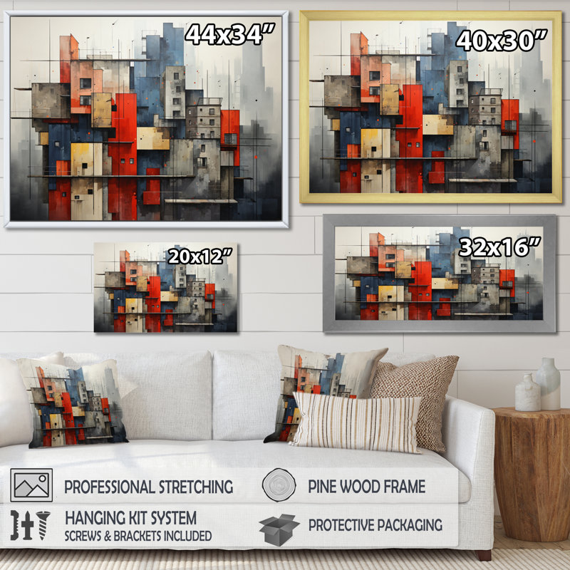 Abstract Architectures III - Reproduction, Toile tendue, H 12 po x l 20 po x P 1 po
