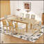 Ensemble de table de salle à manger extensible rustique de 84 pouces avec rallonge amovible, 6 chaises sans accoudoirs et 2 chaises rembourrées, 9 pièces-888918629-888918630