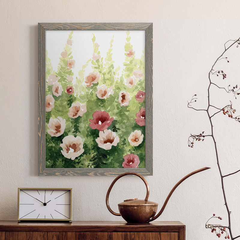 Toile encadrée de qualité supérieure Sunlit Flora II - prête à être accrochée, H 20 po x l 24 po x P 1 po, Cadre gris