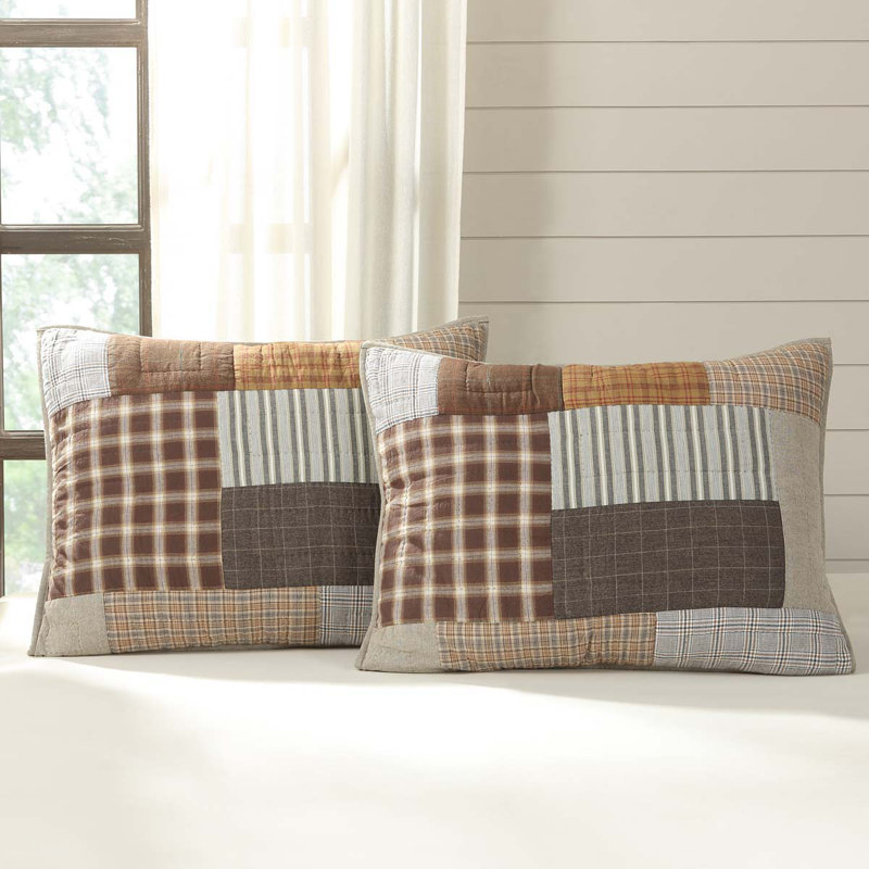 Rory Patchwork Cotton Plaid and Stripe Standard Sham