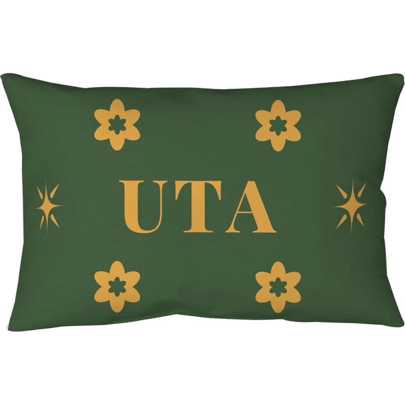 Taie décorative matelassée Salt Lake City Basketball, Vert, or, couleurs de l'Utah, 20 pouces x 36 pouces