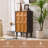 Jahey Geometric Panel Single-door Accent Chest With Solid Wood Legs, Mid-century Style