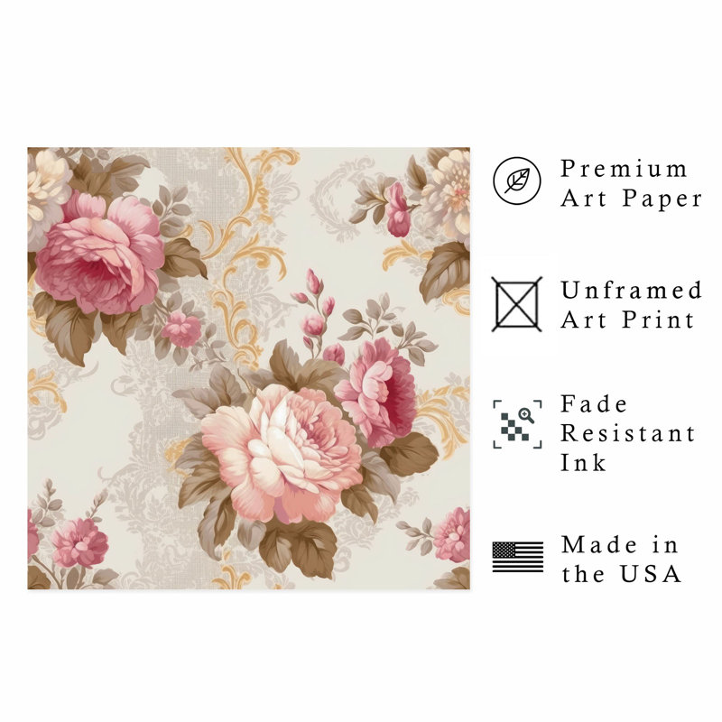 Impression florale sans cadre, H 28 po x l 28 po