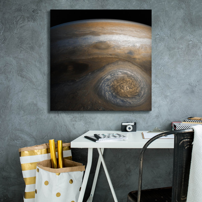  «Jupiter Storm of the High North» par la NASA, art mural sur toile, 26 po x 26 po, H 26 po x l 26 po