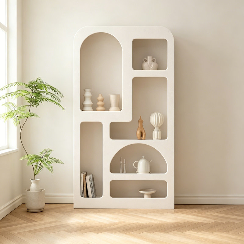 Présentoir simple en bois massif crème