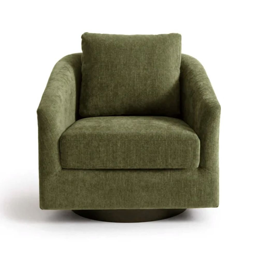 Upholstered Swivel Accent Chair, Green