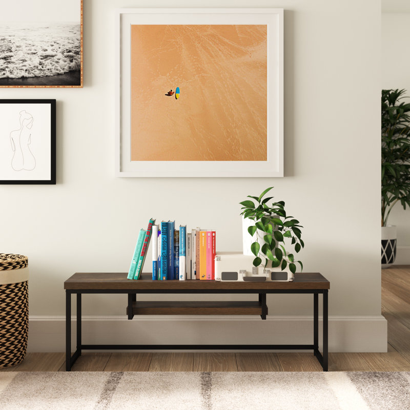 TV Stand With 1-Shelf, Dark Oak/Black, 16" H x 47" W x 16" D