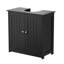 Meuble-lavabo 24 po 2 portes noir sans comptoir