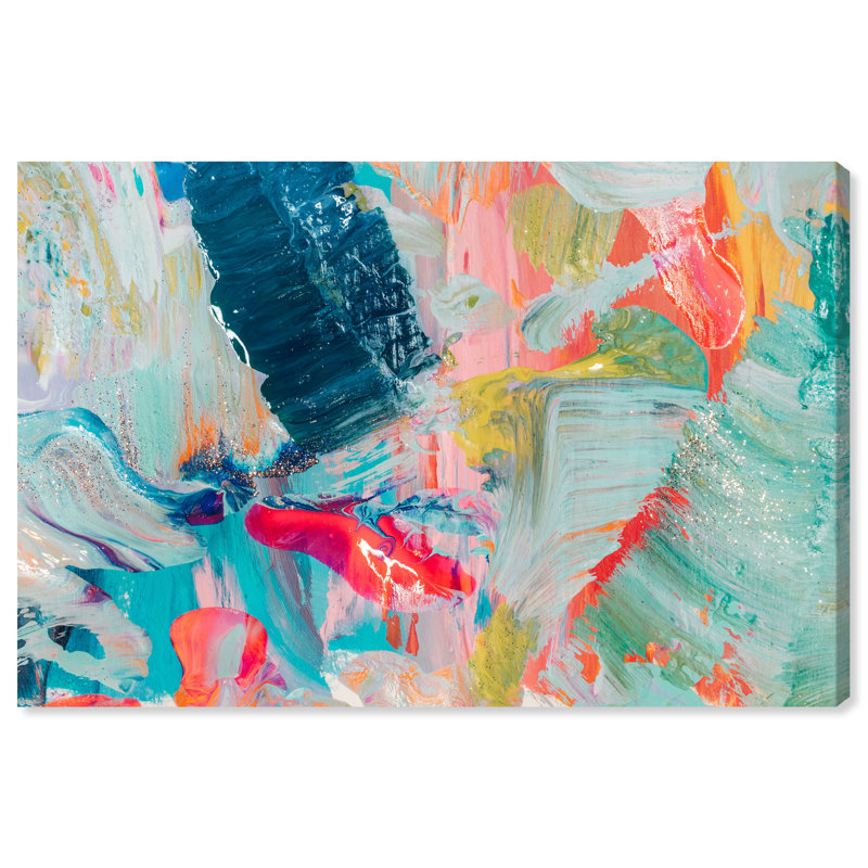 Abstract " That Love Feeling " by Oliver Gal, Wrapped Canvas, 30" H x 45" W, No Frame