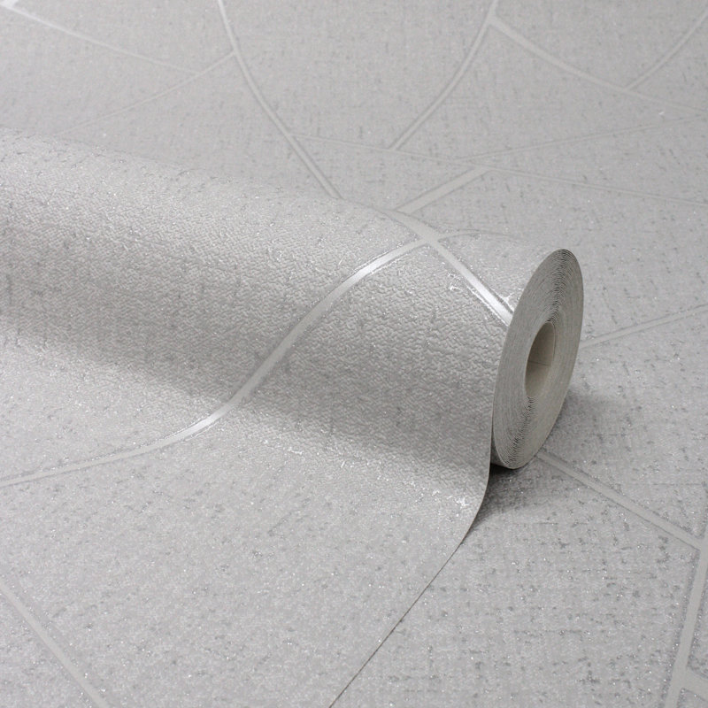 Everly 33' L x 20.5" W Wallpaper Roll, Silver
