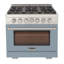 KUCHT Professional 36 po 5,2 pieds cubes Cuisinière au gaz naturel et four à convection en bleu clair avec brûleurs True Simmer-96898028-96898029