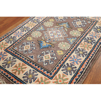 Traditional Wool Kazak Oriental Foyer Rug 2x3