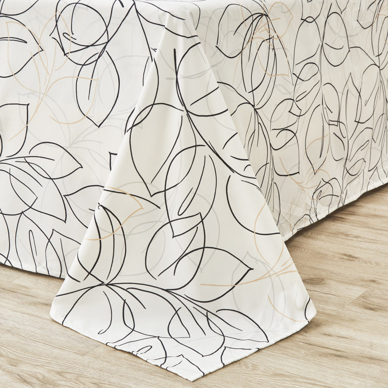 Microfiber Percale Flat Sheet, Queen Flat Sheet with 2 Pillowcases