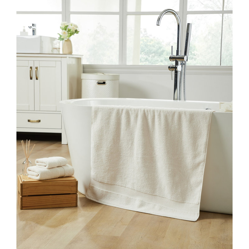 Splash 100% Cotton Zero Twist Towel Set, Bath Towels, Hand Towels & Washcloths, 550 GSM Soft Absorbent Towels for Bathroom, Spa & Daily Use, OEKO-TEX Certified, 48 Pack, ivory