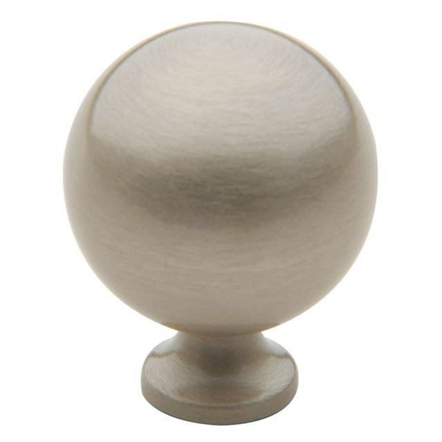 Satin Nickel Round Cabinet Knob with Mounting Hardware
