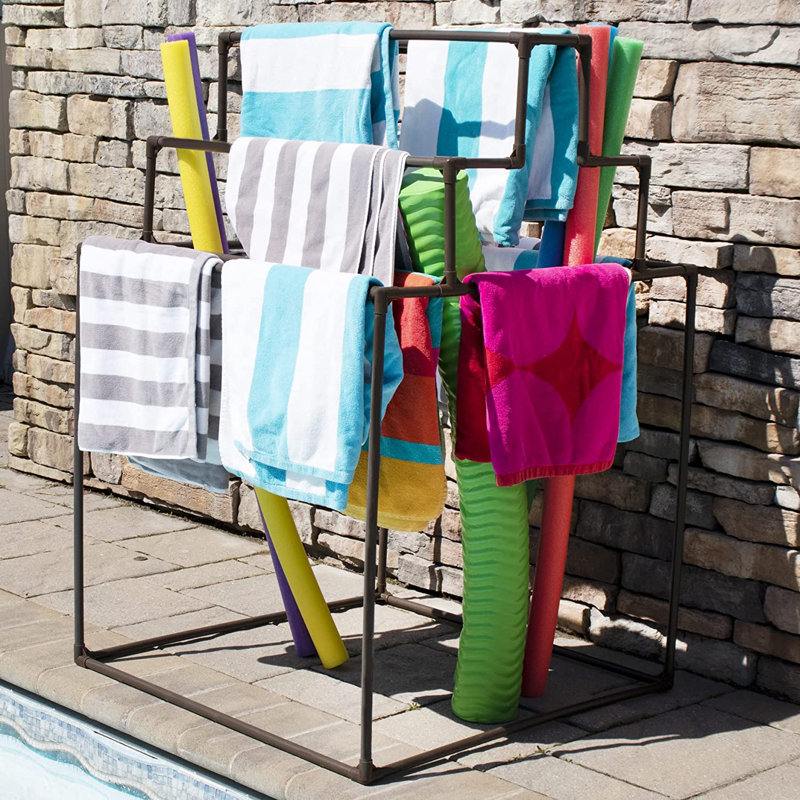 4 Freestanding Towel Stand, Brown