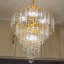Lustre moderne en cristal avec gouttelettes en cristal K9 et luminaire amovible - Luminaire suspendu semi-encastré pour salle à manger 4 lumières, douille E14 (non incluse)