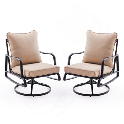 Ensemble de 2 meubles de patio, chaises de patio pivotantes et berçantes avec coussins de 4 po d'épaisseur, ensemble bistro pour porche, balcon et cour arrière