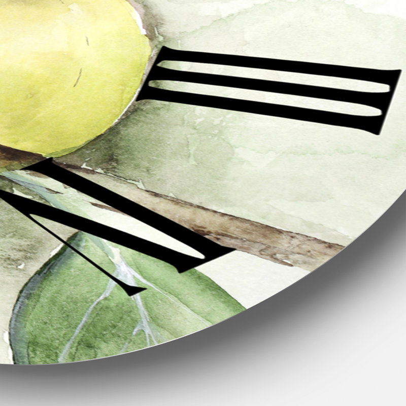 Vintage Green Appels - horloge murale maison de campagne, Grand
