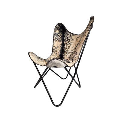  Hair On Black/White Butterfly Chair