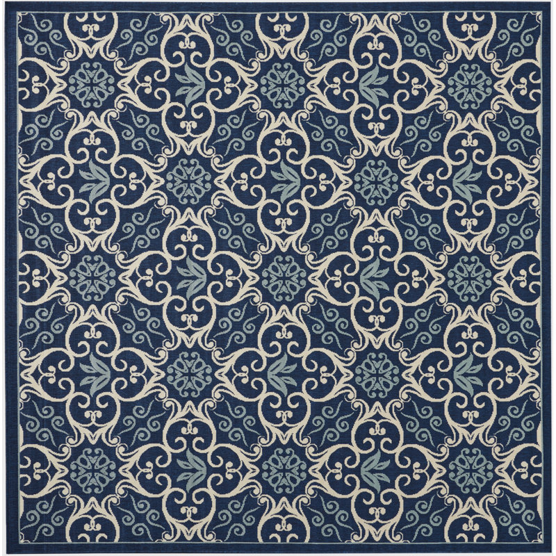 Gesa Oriental Indoor / Outdoor Rug, Square 7'10"