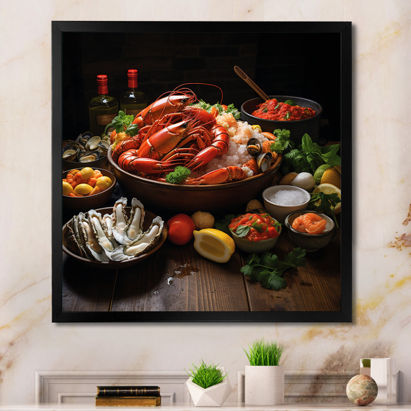 «Marine Assortement V», reproduction sur toile encadrée, H 16 po x l 16 po x P 1 po, Cadre simple noir