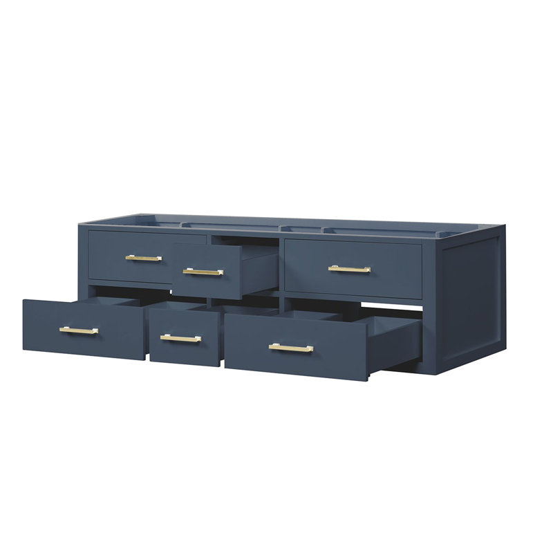 60 po X P 22 po D Meuble-lavabo double sans comptoir, Bleu