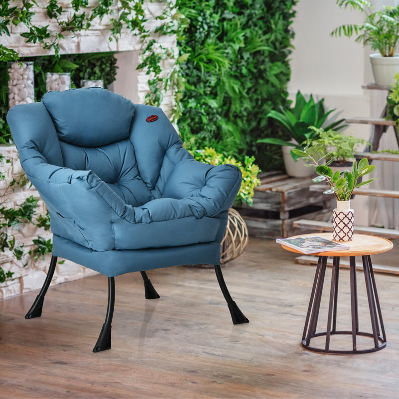 Fauteuil capitonné Irvona 74,93 cm, Polyester bleu marine clair