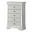 Commode verticale à 5 tiroirs avec façade texturée et poignées décoratives-1529687140