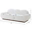 Canapé 3 places incurvé Cloud en chenille, accoudoirs arrondis, 224 cm (88 po), blanc neige