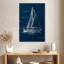 Voilier Mehar sur toile de jute bleue I-108354592