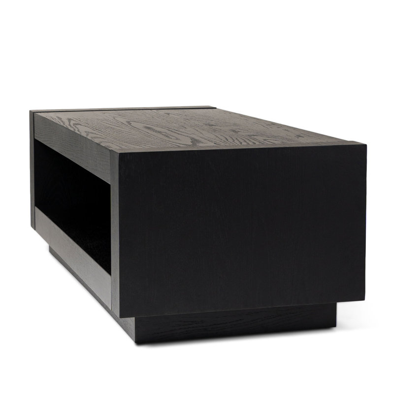 Artemis Black Rectangular Wooden Coffee Table with Storage