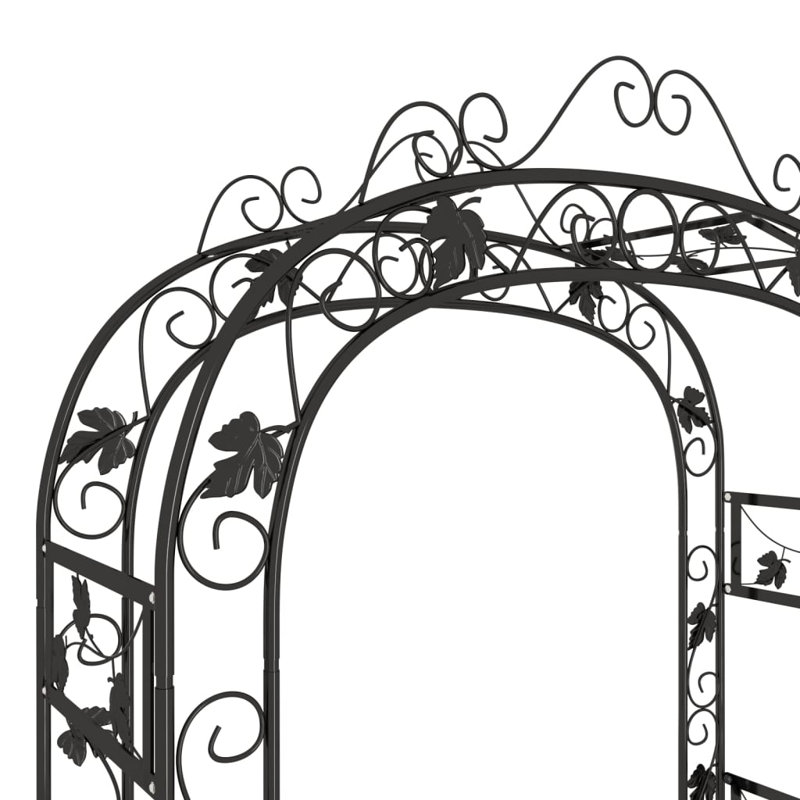 Arche de jardin noire en acier 45,7 po x 17,7 po x 94,5 po Lark Manor ™