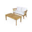 Ensemble de conversation d'extérieur en bois d'acacia pour 2 personnes avec coussins et table basse pour véranda, jardin, cour arrière, balcon