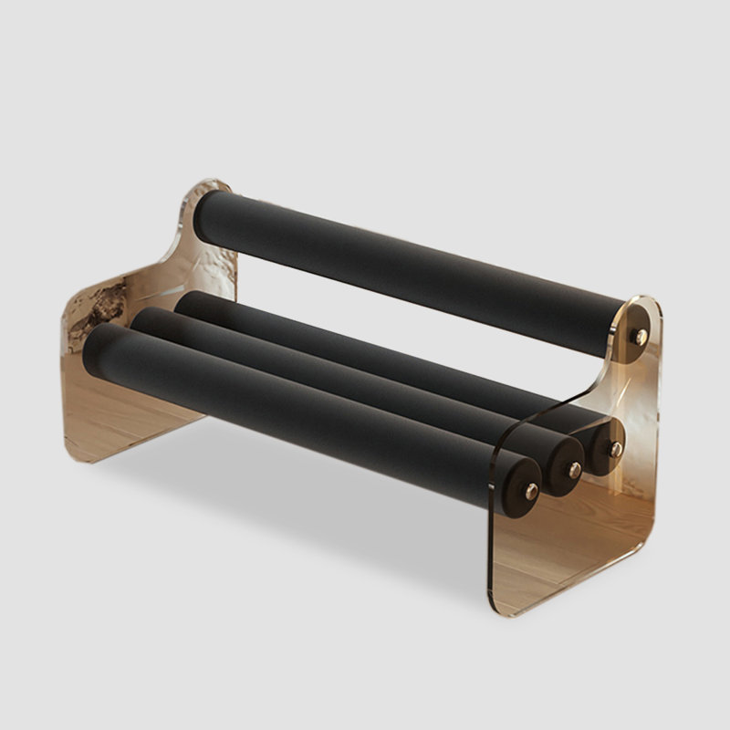Banc de lit tapissier en acrylique transparent, Noir