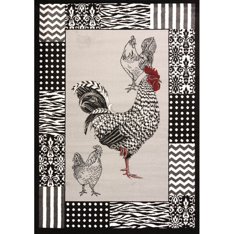 Tapis noir / gris Osmond, Rectangle 7 pi 10 po x 11 pi 2 po