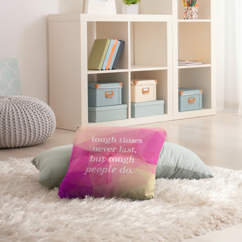 Coussin intérieur/extérieur robuste times, Diamant rose, H 26 po x l 26 po
