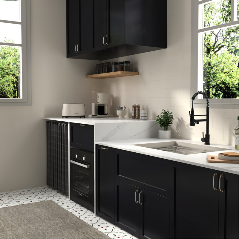Stainless Steel 304 Kitchen Faucet, Matt Black 19" - Modern Design For Residential Use Single Handle Faucet 304, Contemporary Look Homes