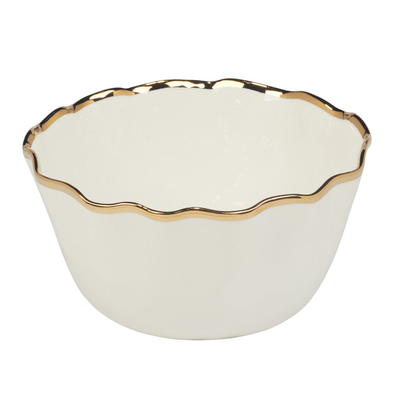 Regency Gold 144oz Ceramic Deep Serving Bowl