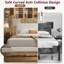 Modern Minimalist Button-Tufted Upholstered Headboard Bed Frame, Chenille Fabric, Rubber Wood Frame