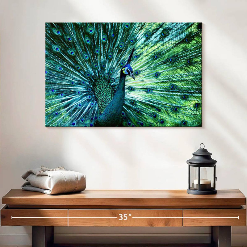 Elegant Peacock, 16" H x 24" W
