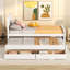 Lit plateforme simple avec lit gigogne et tiroirs, blanc-1507454946