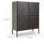 Armoire d'appoint Orso avec 4 portes et tablettes intérieures, bois brun 52 po