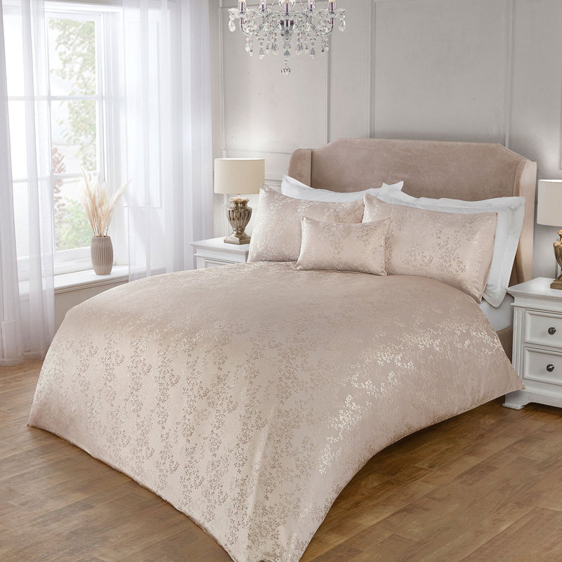 Melody Natural Luxury Jacquard Duvet Set   , Kingsize