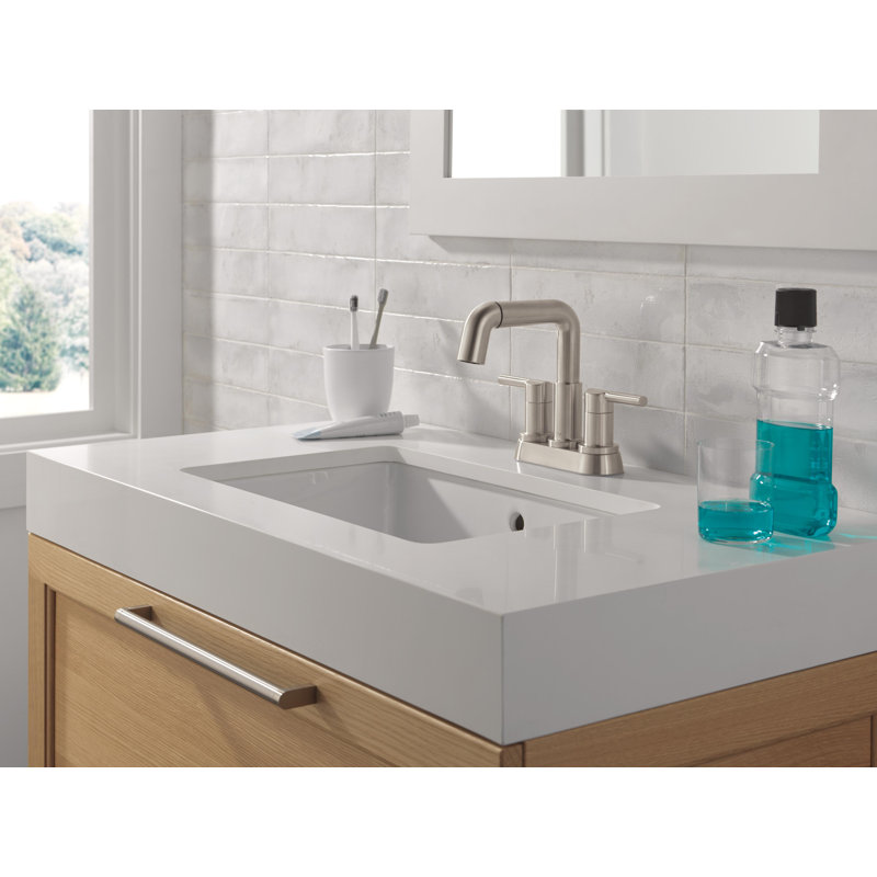 Nicoli Pull-Down Centerset Bathroom Faucet, Pull Out Sprayer Bathroom Sink Faucet, Stainless