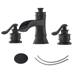 Widespread Bathroom Faucet with Drain Assembly