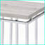 Chêne naturel moderne Table basse chromée avec base en métal - spacieuse et stable pour le salon